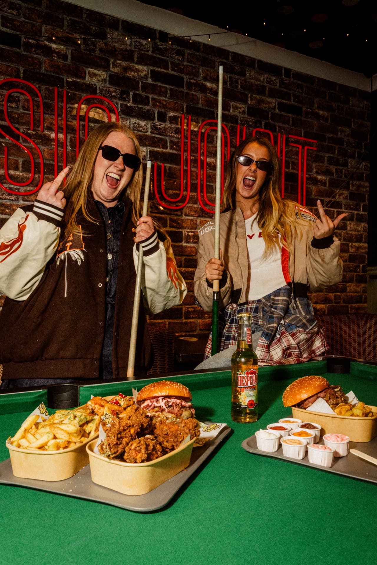 Bar lifestyle photography with burgers and fries, Yorkshire