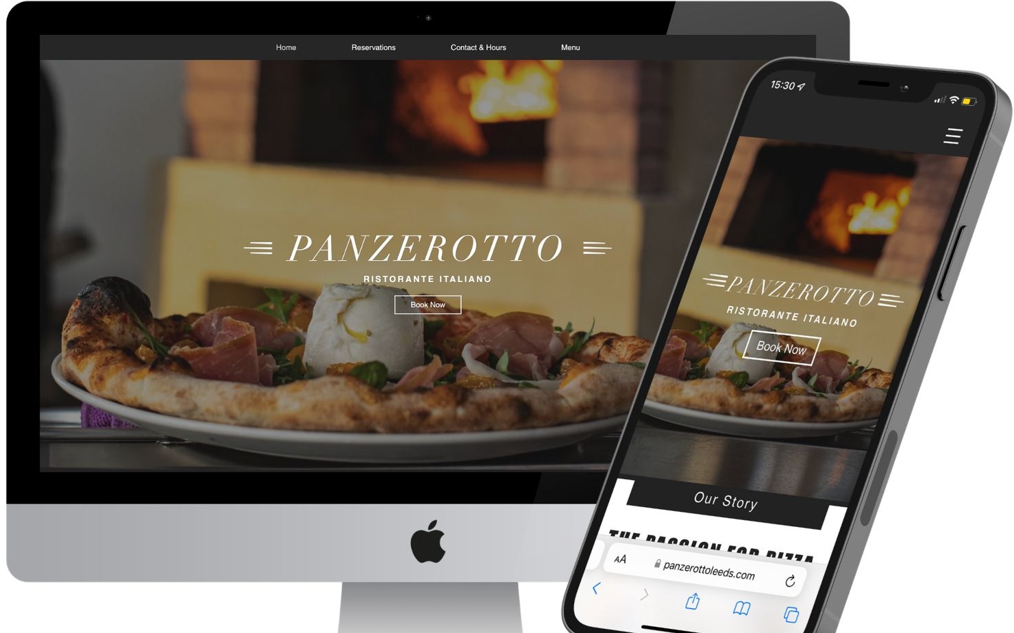 Restaurant Websites design mockup, Leeds web design