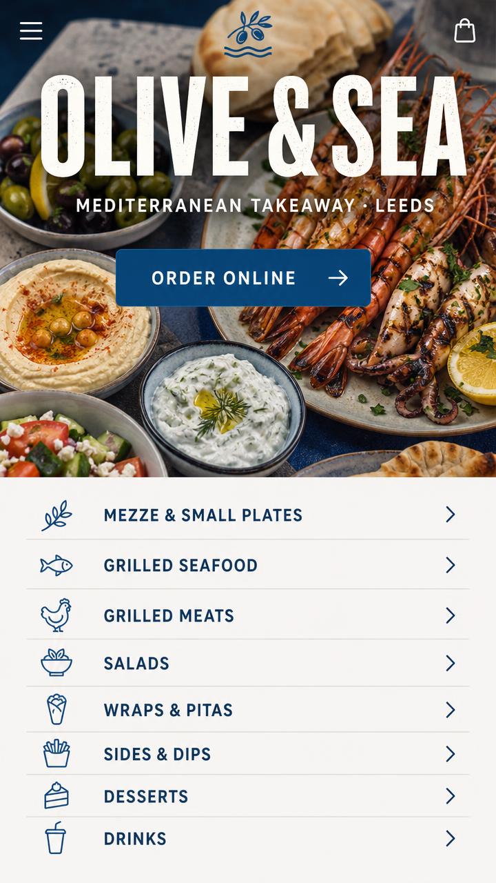 Olive & Sea mobile website design
