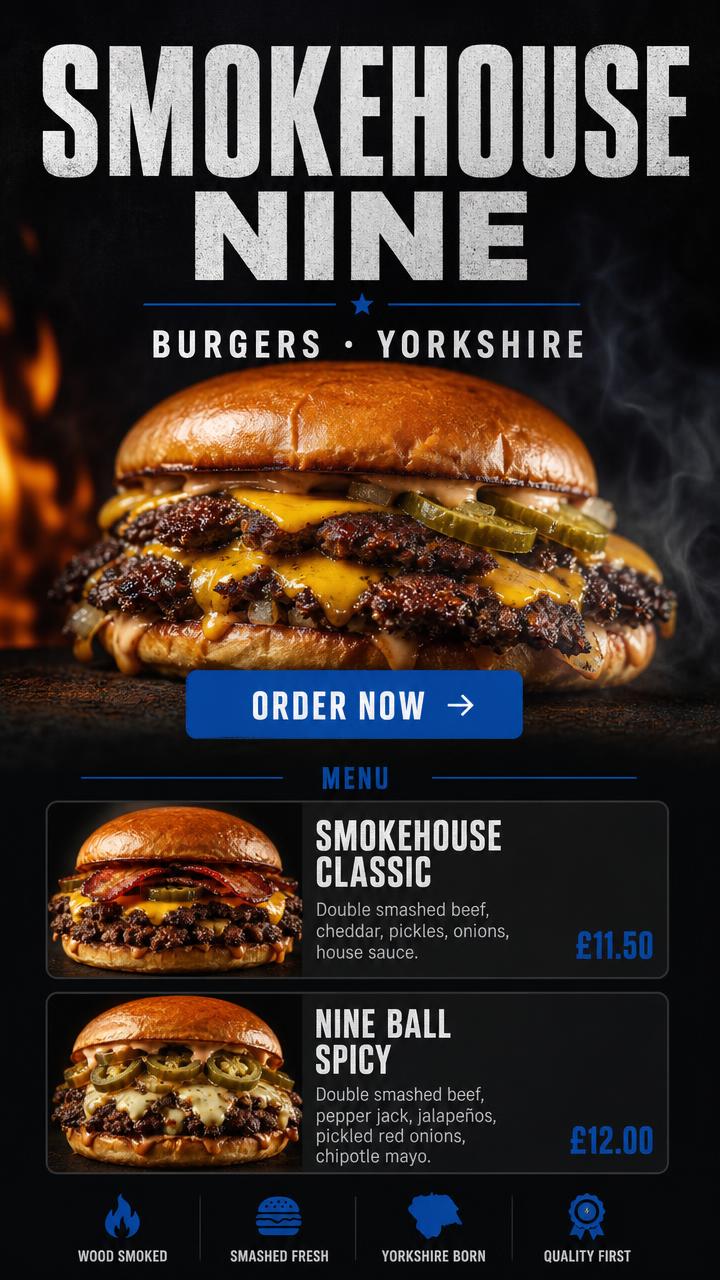 Smokehouse Nine mobile website design